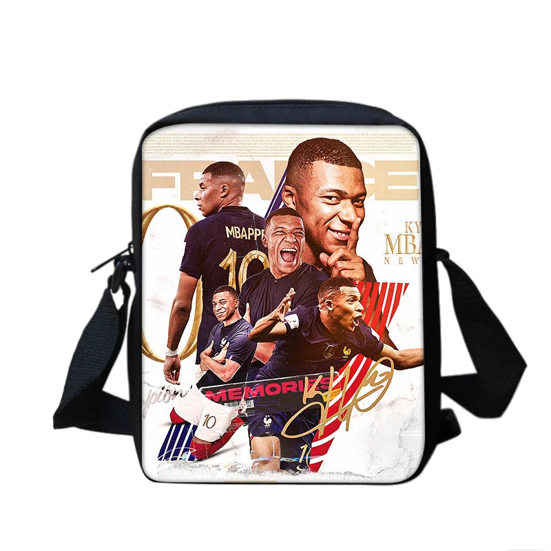 Football Sports School Backpack Set – Boys School Bag with Shoulder Bag & Pencil Case, Star Player Design, Best Gift