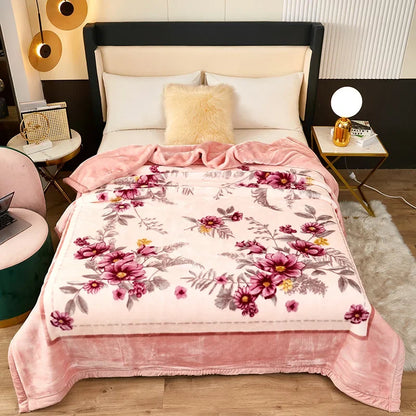 Double Layer Winter Plush Blanket – Thick Soft Warm Fluffy Fleece Quilt 150x200cm