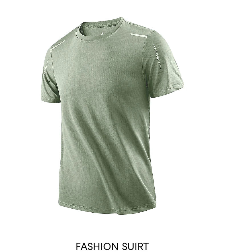 CHRLCK Men’s Quick-Dry Running T-Shirt – Breathable Outdoor Sports Short Sleeve Tee for Summer