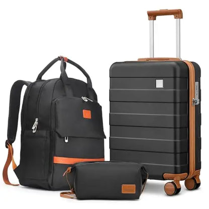imiomo Travel Luggage Set – Hard Shell Lightweight Carry-On Suitcase with Travel Bag, TSA Lock & Silent Spinner Wheels