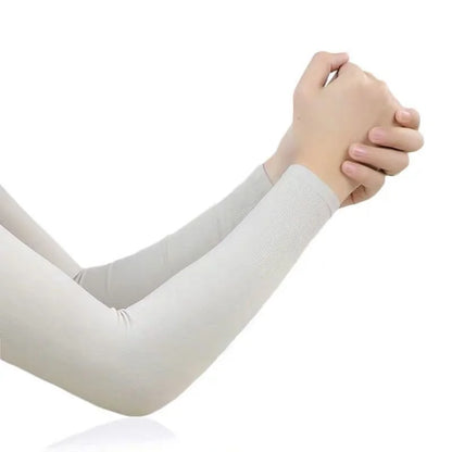 1 Pair Ice Silk Arm Sleeves – UV Protection Long Gloves for Outdoor Sports & Sun Protection