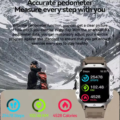 Men’s Military Outdoor GPS Sports Smart Watch – Heart Rate, Sleep Monitor & Waterproof Fitness Watch for iOS & Android