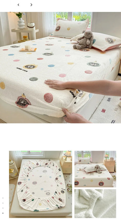 Warm Winter Bedsheet | Skin-Friendly Fitted Sheet | Mattress Protector for Adults & Kids | No Pillowcase