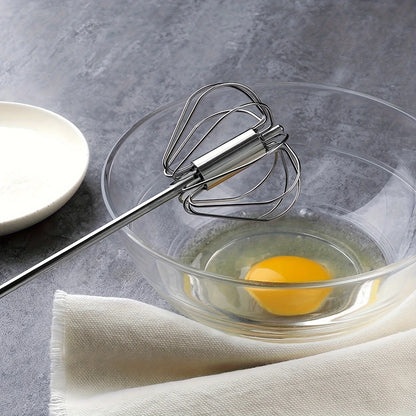 Stainless Steel Egg Beater – Semi-Automatic Hand Mixer for Baking & Cooking