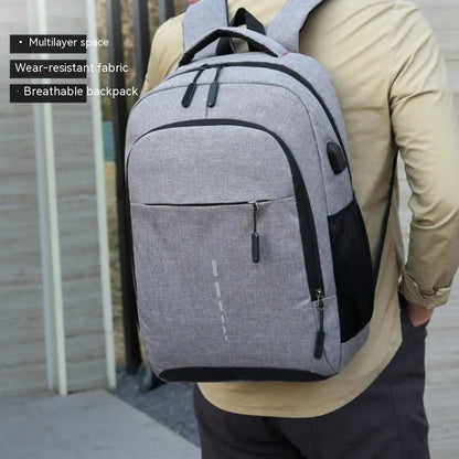 Men’s Large Capacity Backpack – Simple Fashion Travel & Laptop Bag for Male/Female Students