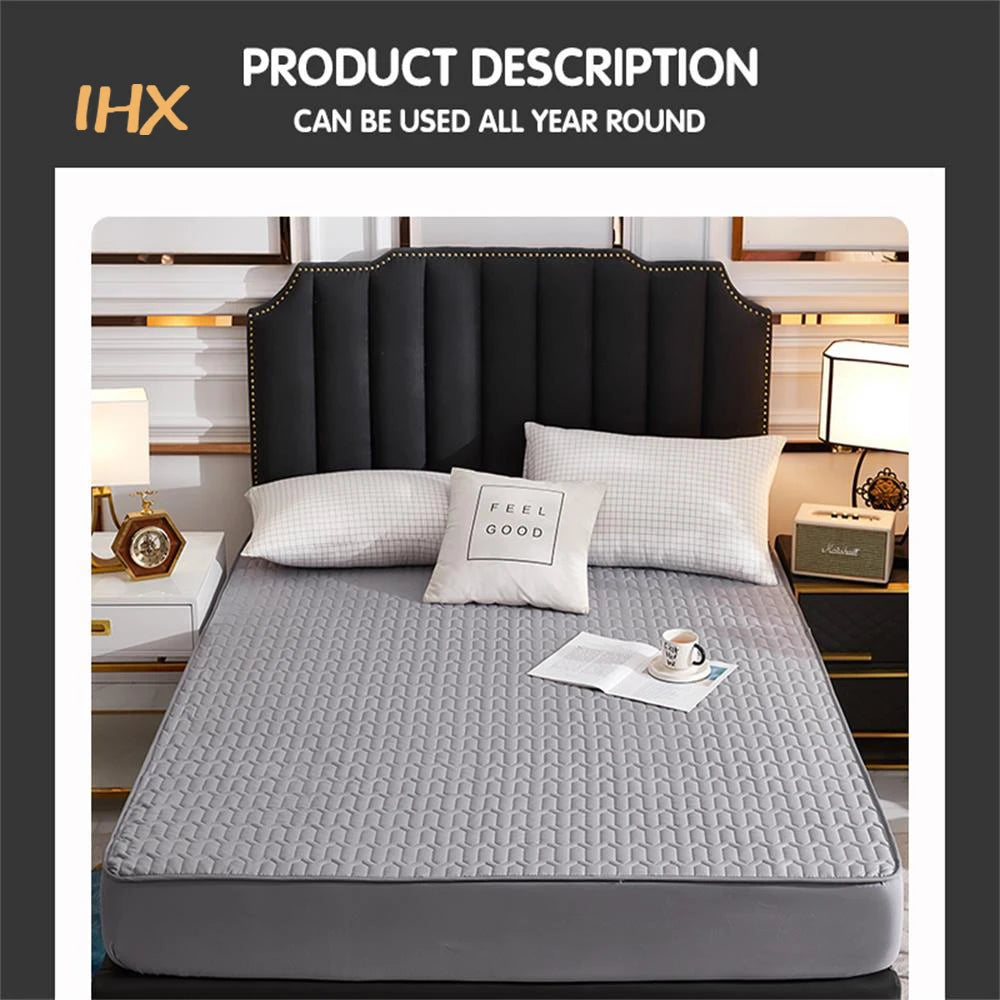 Waterproof Thicken Mattress Pad Protector | Skin-Friendly Durable Fitted Sheet Bed Cover | Latex Mat Cover 150x200 / 160x200 / 180x200