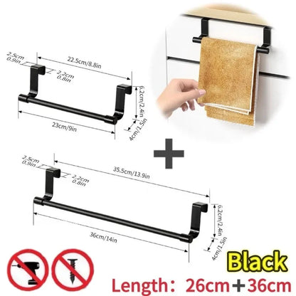 Stainless Steel Door Back Towel Rack – Multi-Purpose Kitchen & Home Holder