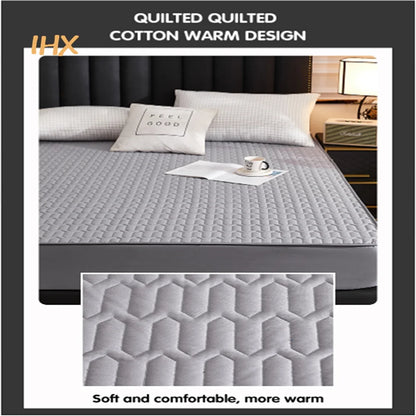 Waterproof Thicken Mattress Pad Protector | Skin-Friendly Durable Fitted Sheet Bed Cover | Latex Mat Cover 150x200 / 160x200 / 180x200