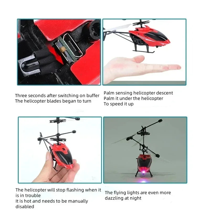 Mini Rechargeable RC Drone for Kids – Fall-Resistant Safe Remote Control Helicopter Toy (No Remote Battery)