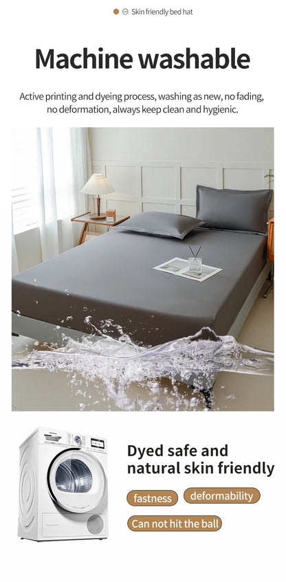 Waterproof Fitted Bed Sheet | 360° Elastic Band Mattress Protector | Single, Double, Queen & King