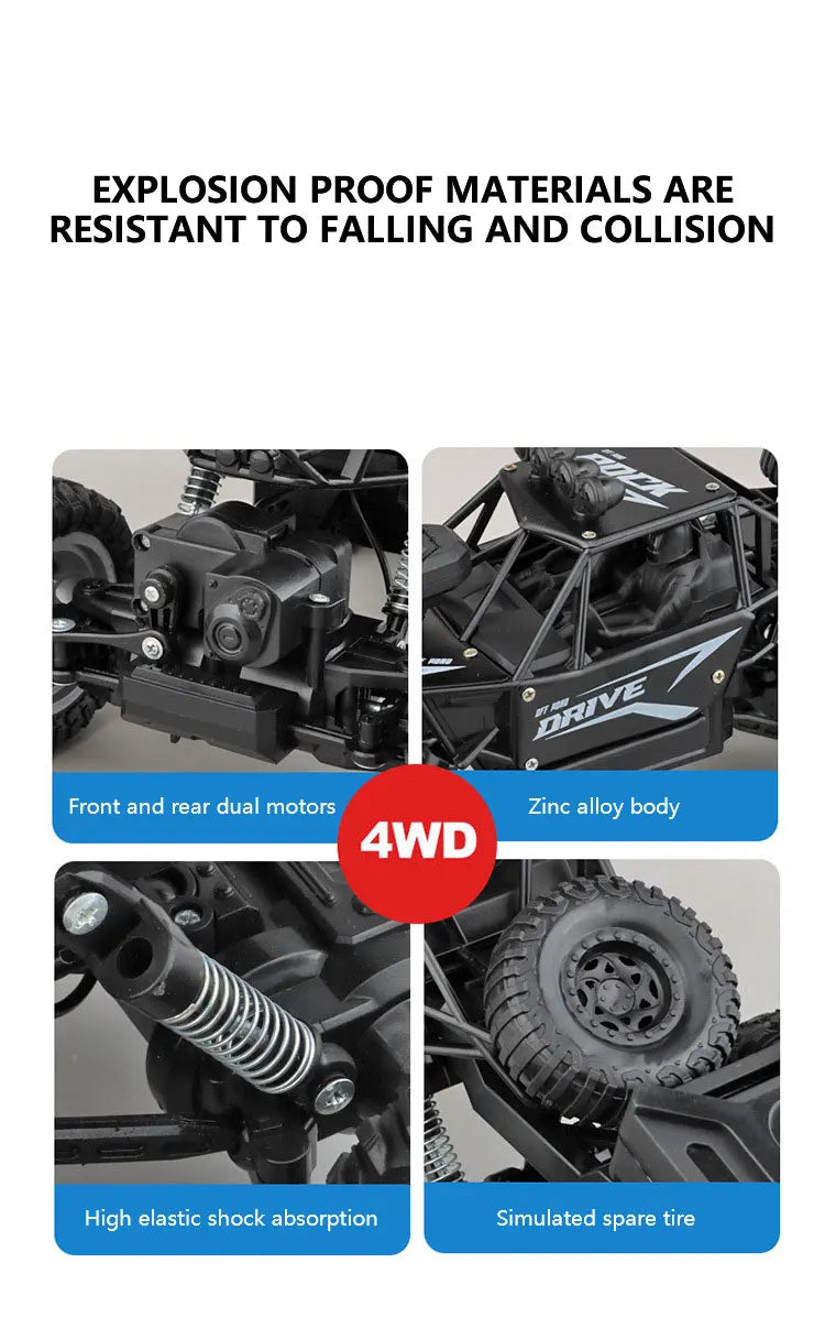 Six-Wheel Drive RC Car – Cross-Country Climbing Spray Racing Car for Kids & Adults