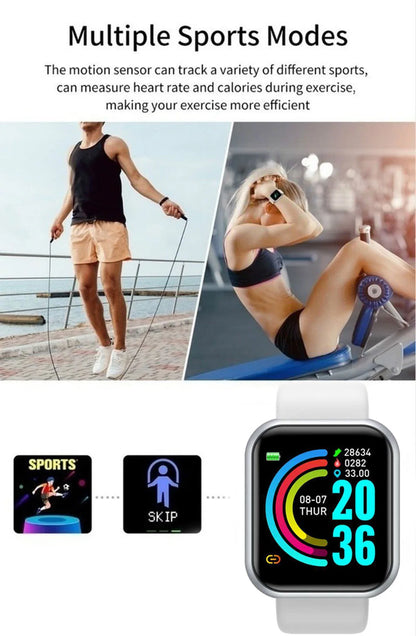 Smart Watch 2025 – Bluetooth Sports Fitness Tracker with Music Control, Sleep & Step Monitor for Men & Women
