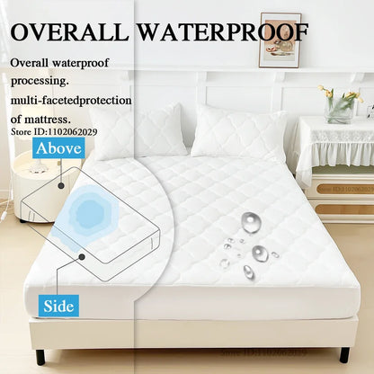 Waterproof Fitted Bed Sheets – Soft Microfiber Mattress Pads, Breathable Bedspread Protector for Single, Double, King, Queen Sizes