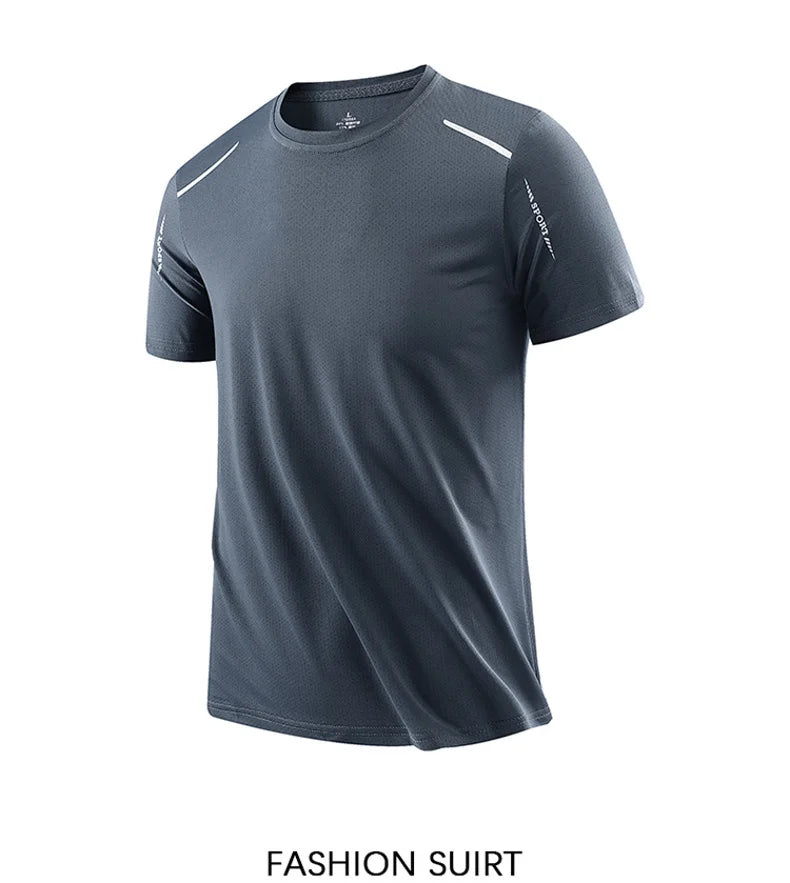 CHRLCK Men’s Quick-Dry Running T-Shirt – Breathable Outdoor Sports Short Sleeve Tee for Summer