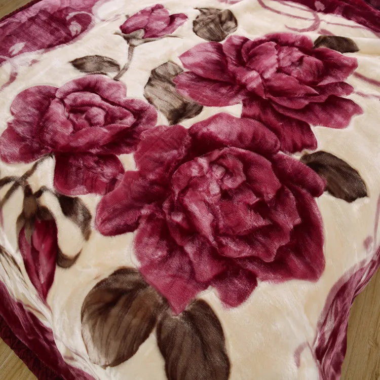 Ultra Soft Rose Throw Blanket – Cozy Heavy Microfiber Fleece for Bed, Sofa & Dormitory