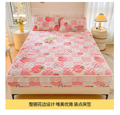 Fitted Sheet Winter Thickened Padded Three-Piece Set – Non-Slip Mattress Protective Cover