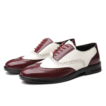 Italian Men’s Oxford Dress Shoes – Elegant Classic Brogue Formal Shoes for Business & Fashion (Zapatos Formales De Hombre)