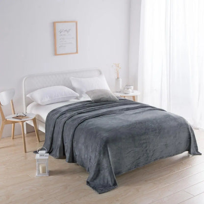 Simple & Plain Colored Plush Blanket – Thickened Farley Plush Multifunctional Cover
