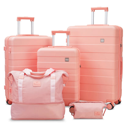 imiomo Travel Luggage Set – Hard Shell Lightweight Carry-On Suitcase with Travel Bag, TSA Lock & Silent Spinner Wheels