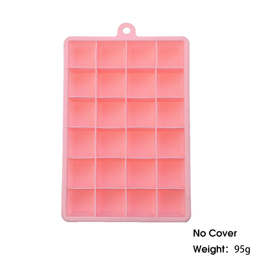 24-Hole Silicone Ice Tray – Square Mold for Ice, Food Puree & Cocktails