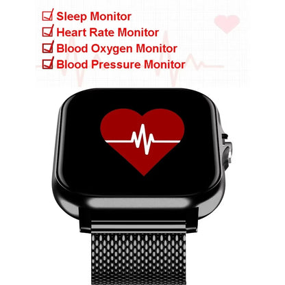 Waterproof Smart Watch – Bluetooth Call, Message Alerts & Fitness Tracker for Android & iPhone