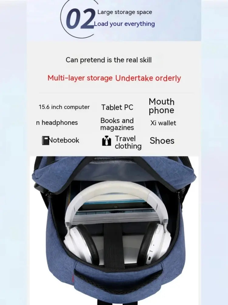 Men’s Large Capacity Backpack – Simple Fashion Travel & Laptop Bag for Male/Female Students