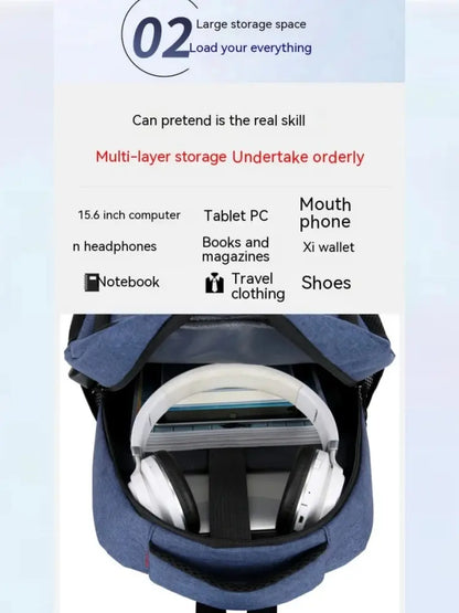 Men’s Large Capacity Backpack – Simple Fashion Travel & Laptop Bag for Male/Female Students