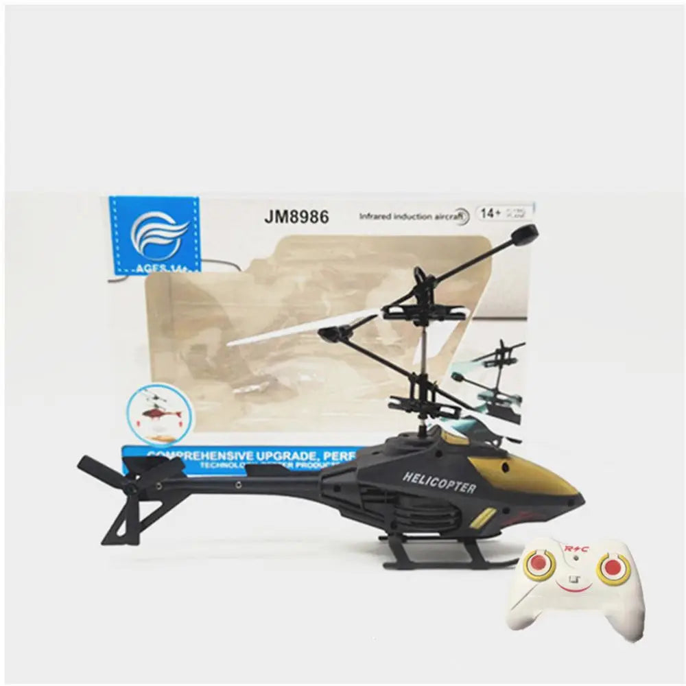 Mini Remote Control Flying Helicopter Toy – Rechargeable Infrared Sensor Drone Plane with USB Charging