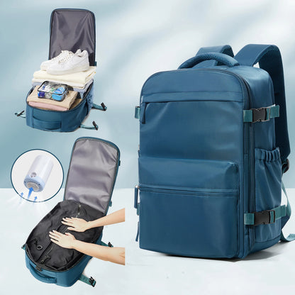 Vacuum Backpack Travel Bag – Large Capacity Expandable Business & School Laptop Backpack for Men & Women