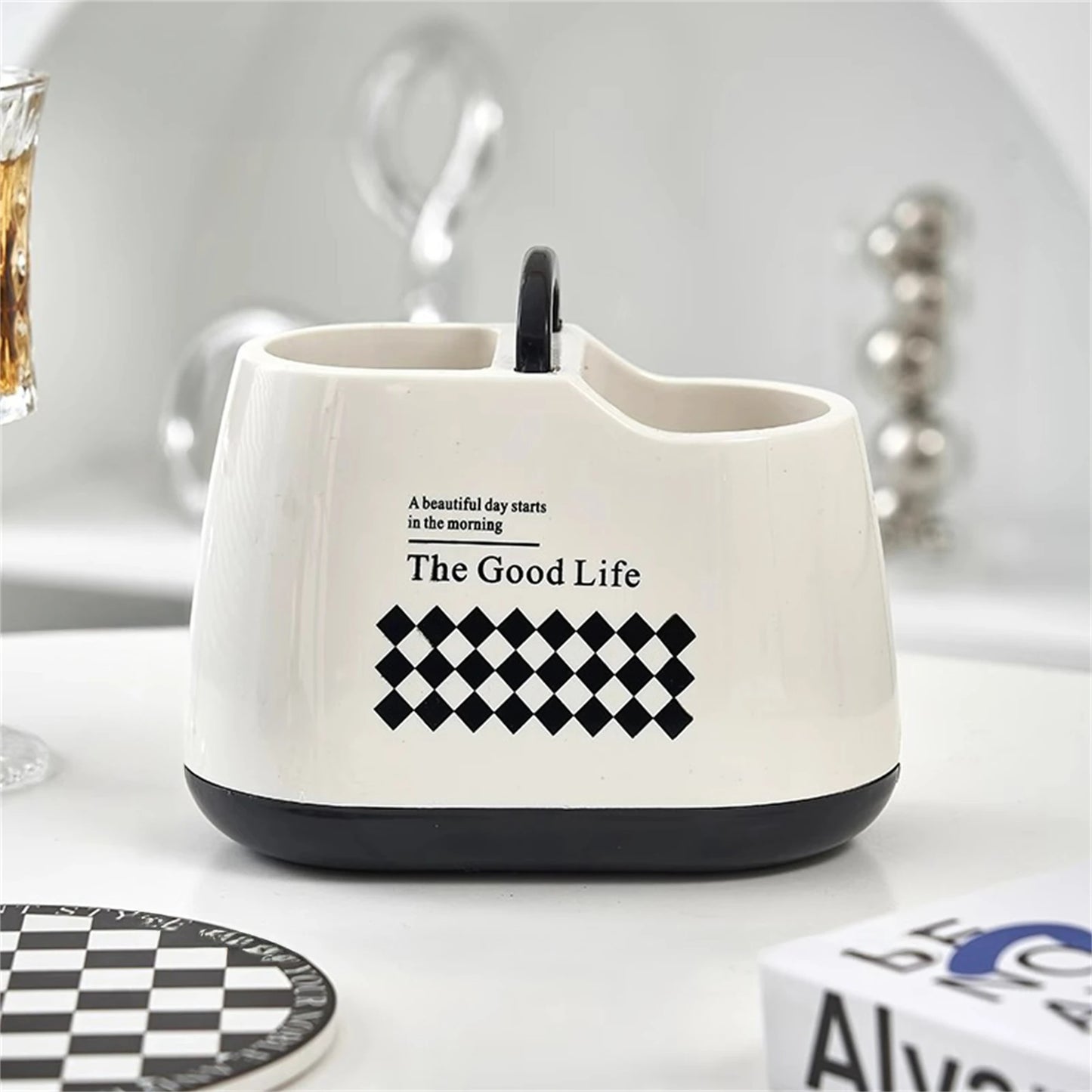 Kitchen Tableware Holder – Plastic Cutlery Storage Box with Drainage Hole
