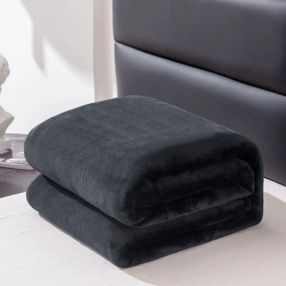 Simple & Plain Colored Plush Blanket – Thickened Farley Plush Multifunctional Cover