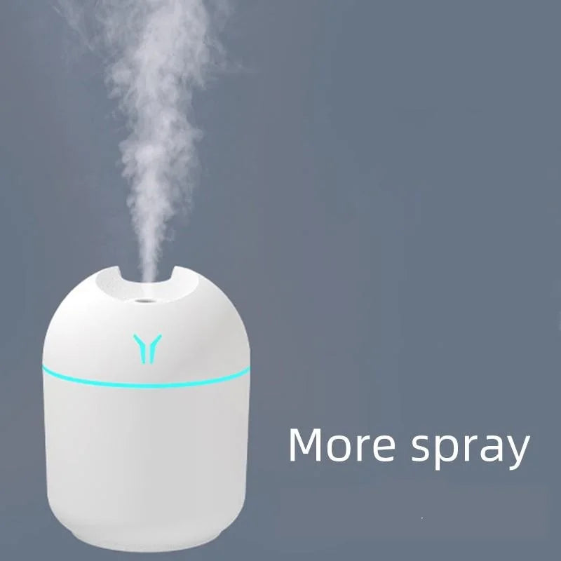Air Humidifier & Essential Oil Diffuser – Ultrasonic Mute Mist Maker with LED Color Lamp for Home & Car