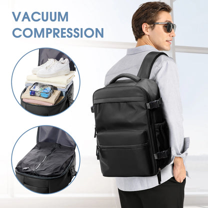 Vacuum Backpack Travel Bag – Large Capacity Expandable Business & School Laptop Backpack for Men & Women
