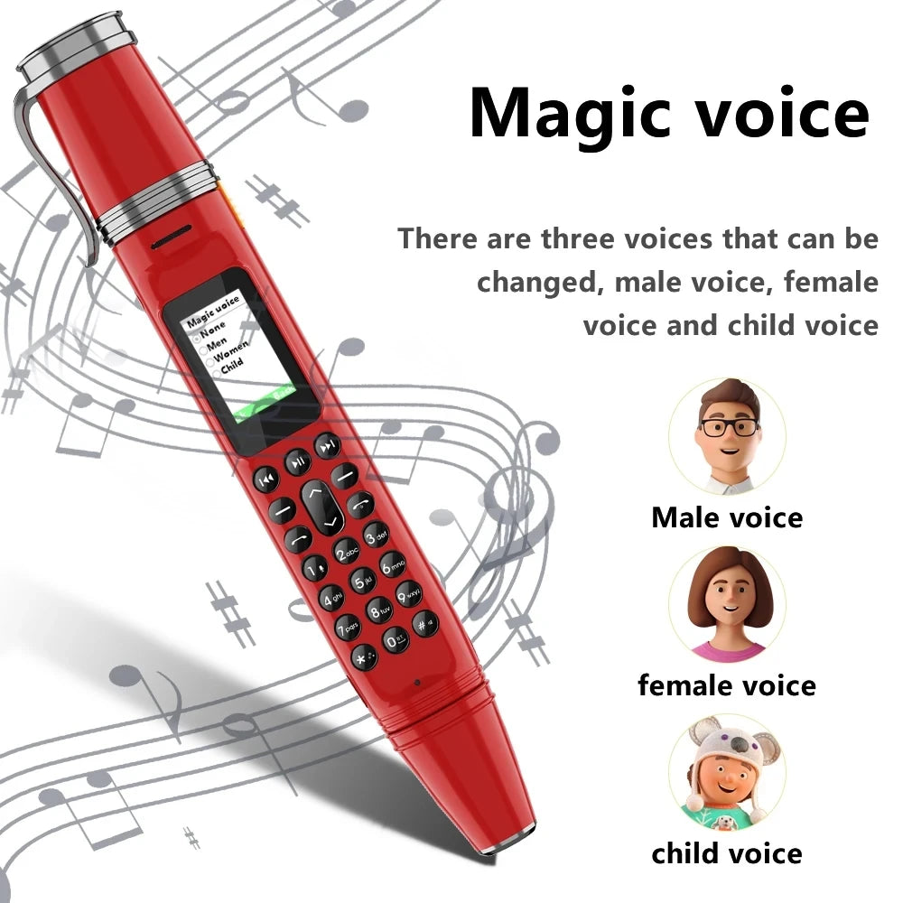 Pen Phone Portable Fan 3-in-1 Mobile – Dual SIM, Bluetooth, Call Recorder, Magic Voice Pen Style Telephone