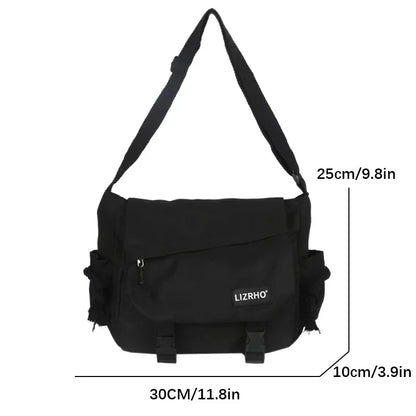 Japanese & Korean Style Single Shoulder Handbag – Retro Large Capacity School Postman Bag for Girls