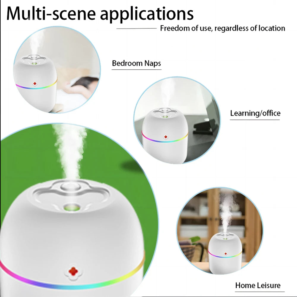 Mini Portable USB Air Humidifier – Silent Aroma Diffuser & Hydrating Atomizer for Home, Office & Travel