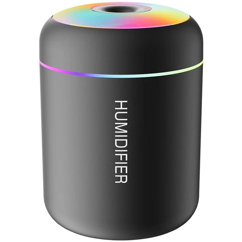 Mini USB Air Humidifier & Aroma Diffuser – Essential Oil Mist Maker with LED Light for Car & Home