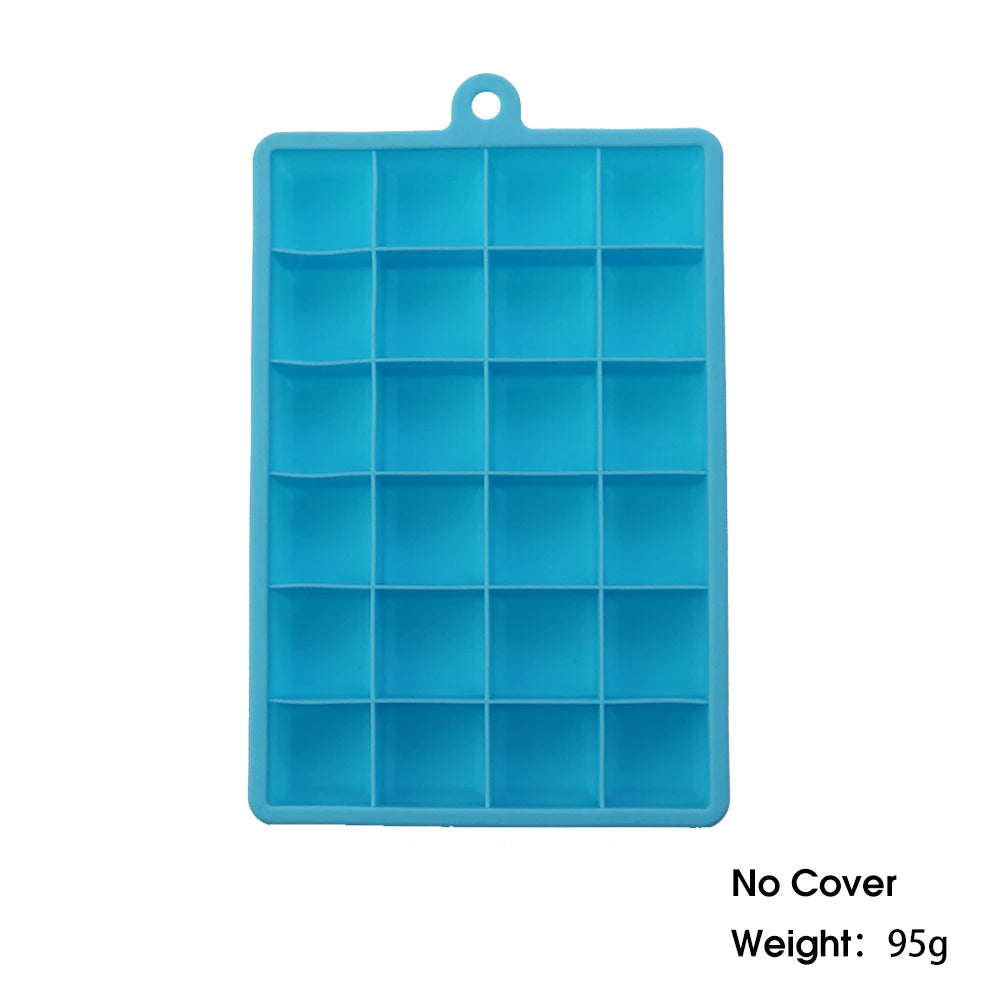 24-Hole Silicone Ice Tray – Square Mold for Ice, Food Puree & Cocktails