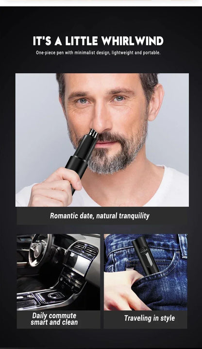 Electric Ear & Nose Hair Trimmer – Portable Painless Groomer for Men