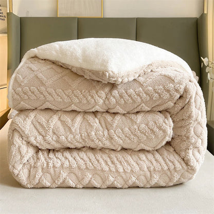 Super Thick Winter Warm Blanket – Artificial Lamb Cashmere Weighted Quilt Comforter for Bed