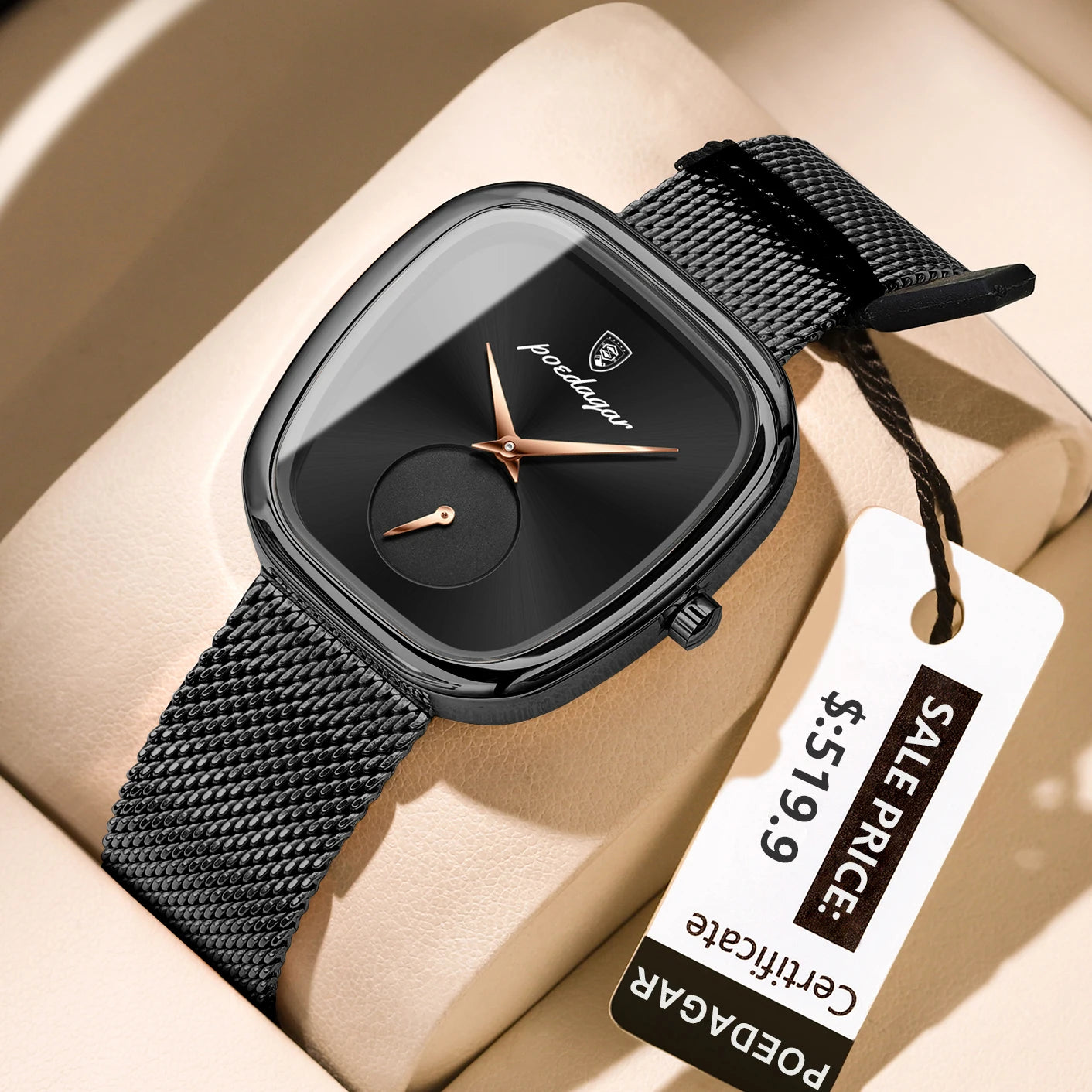 Luxury Women’s Watch – Elegant Waterproof Mesh Stainless Steel Quartz Watch for Ladies