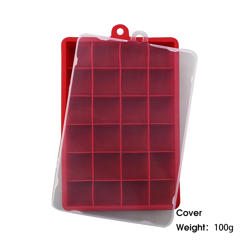 24-Hole Silicone Ice Tray – Square Mold for Ice, Food Puree & Cocktails