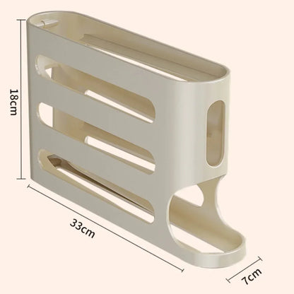 4 Layers Automatic Rolling Egg Holder – Fridge Egg Storage Box & Organizer