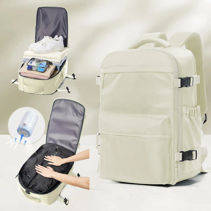 Vacuum Backpack Travel Bag – Large Capacity Expandable Business & School Laptop Backpack for Men & Women