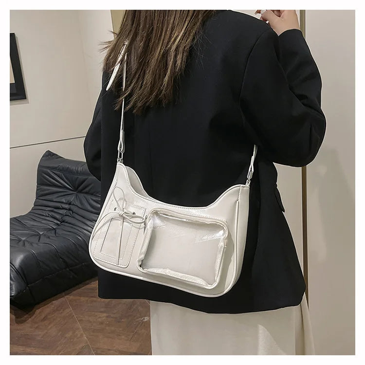 Women’s Korean Transparent Ita Shoulder Bag – Japanese Preppy Designer School Crossbody Purse