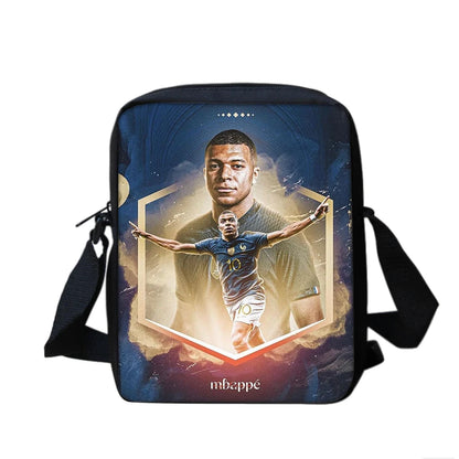 Football Sports School Backpack Set – Boys School Bag with Shoulder Bag & Pencil Case, Star Player Design, Best Gift
