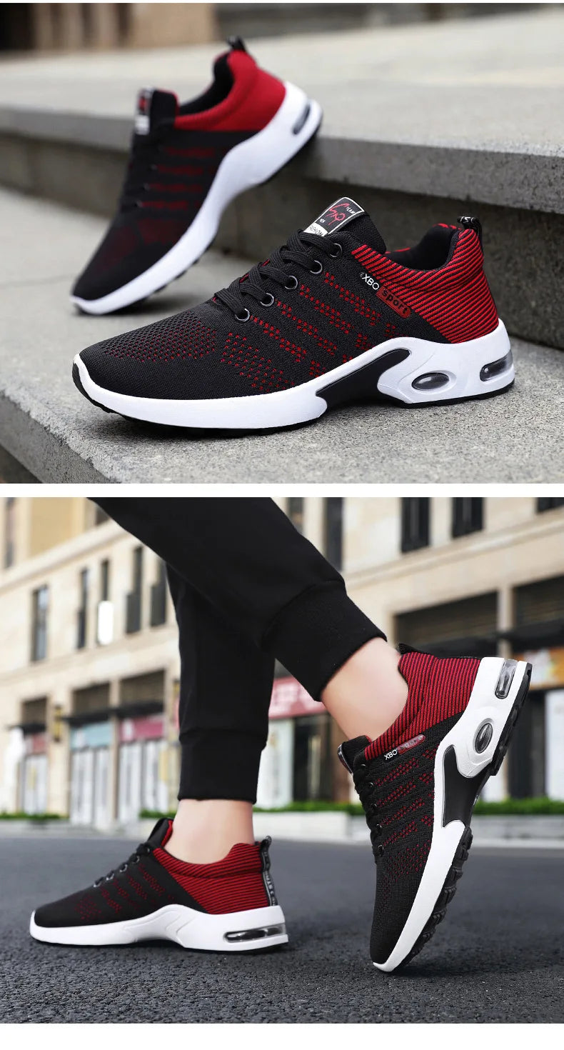 Men’s 2025 Trend Breathable Lace-Up Running Shoes – Lightweight Casual Sports Shoes
