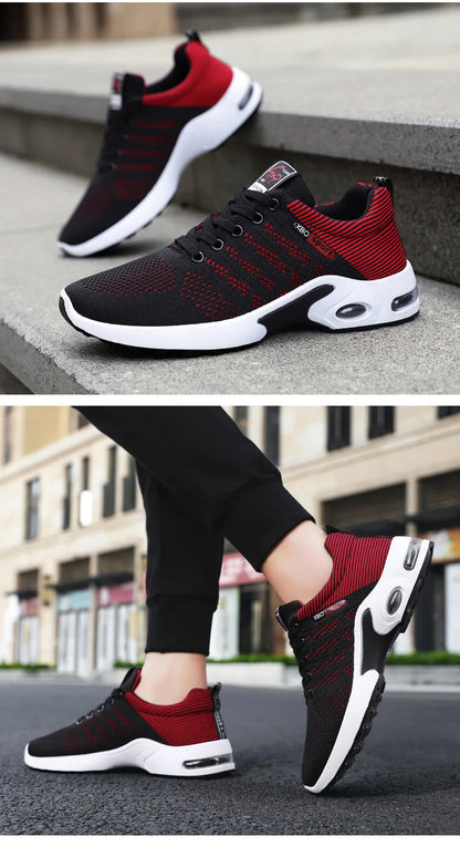 Men’s 2025 Trend Breathable Lace-Up Running Shoes – Lightweight Casual Sports Shoes