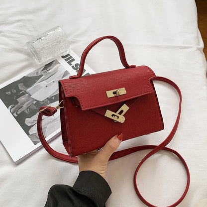 Style Women’s Shoulder Bag with Lock Closure – Trendy Embossed Crossbody Bag for Women