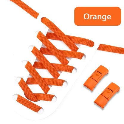 Elastic No-Tie Shoe Laces with Press Lock – 8MM Flat Shoelaces for Sneakers, Kids & Adults